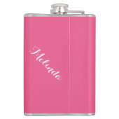 RETRO-FRAU mit IHREM benutzerdefinierten TEXT-Flas Flachmann (Rückseite)