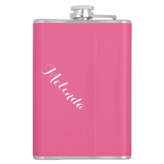 RETRO-FRAU mit IHREM benutzerdefinierten TEXT-Flas Flachmann (Rückseite)