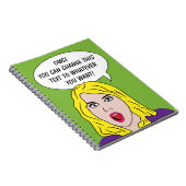 RETRO-FRAU mit IHREM eigenen TEXT-Merkblatt Notizblock (Rechte Seite)