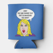 RETRO FRAU mit IHREM TEXT kann kühler Dosenkühler (Vorderseite)