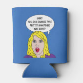 RETRO FRAU mit IHREM TEXT kann kühler Dosenkühler (Rückseite)