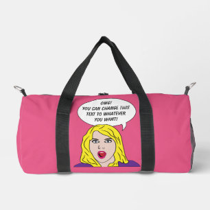 RETRO-FRAU mit IHREM TEXT-Zoll Duffle Bag