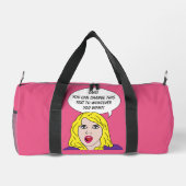 RETRO-FRAU mit IHREM TEXT-Zoll Duffle Bag (Rückseite)