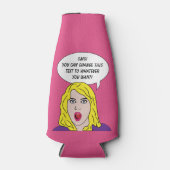 RETRO FRAU mit IHRER TEXT-Flasche cooler Flaschenkühler (Vorderseite)