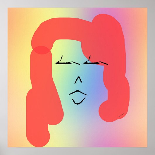 Retro-Frau mit rotem Haar-Poster Poster (Vorne)