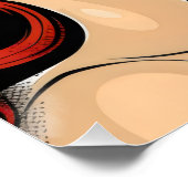 Retro-Frau Orange Anpassbar Poster (Ecke)