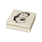 RETRO FRAU POINING RUBBER BRIEFMARKE GUMMISTEMPEL (Stempel)