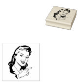 RETRO FRAU POINING RUBBER BRIEFMARKE GUMMISTEMPEL (Stempel)