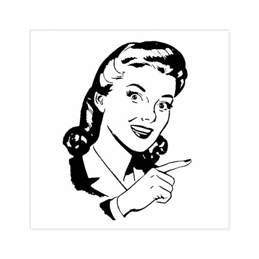 RETRO FRAU POINING RUBBER BRIEFMARKE GUMMISTEMPEL (Prägung)