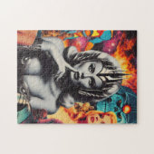 Retro-Frau Sci-Fi-Collage Puzzle (Horizontal)