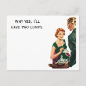 Retro Frau serviert Kaffee Postkarte (Vorderseite)