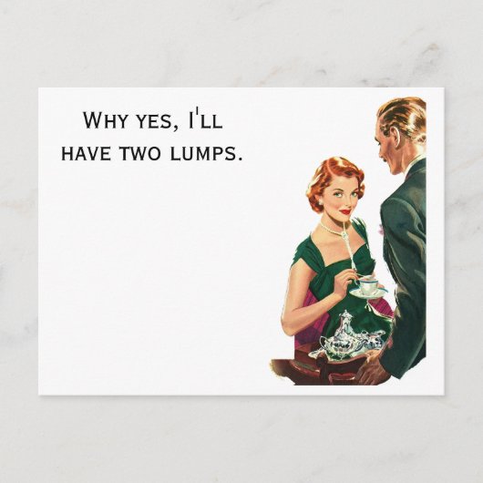 Retro Frau serviert Kaffee Postkarte (Vorderseite)