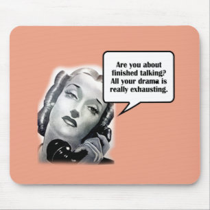 Retro Frauen am Telefon, Drama Mousepad