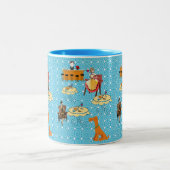 Retro Frauen Dinning Hunde Tasse (Mittel)
