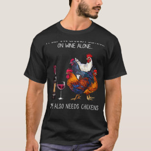 Retro Frauen Huhn und Weinlandwirtschaft Tier Farm T-Shirt