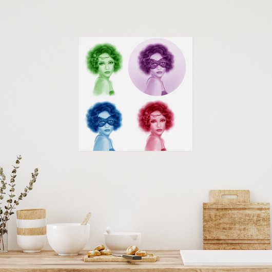 Retro Frauen Poster (Küche)