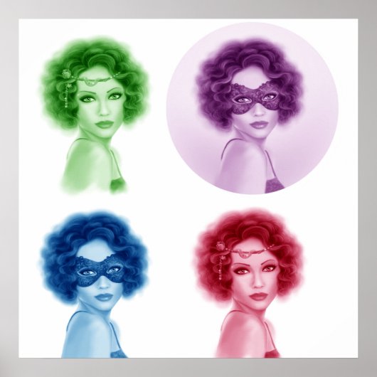 Retro Frauen Poster (Vorne)