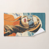 Retro Frauenportrait im Schnee Badhandtuch Set (Handtuch)