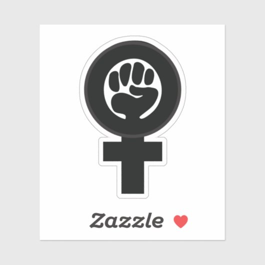 Retro Frauensymbol mit Fist Aufkleber (Blatt)