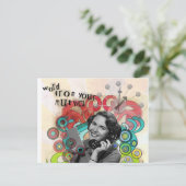 Retro Frauenwort aus Ihrer Mutterpostkarte Postkarte (Stehend Vorderseite)