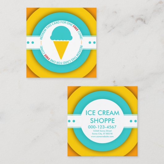 Retro FREE ICE CREAM CONE Coupon (Vorne/Hinten)