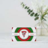 Retro FREE PIZZA SLICE Gutschein Rabattkarte (Stehend Vorderseite)