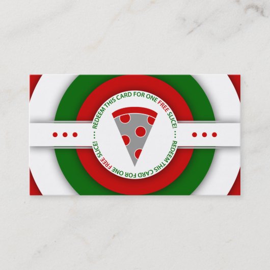 Retro FREE PIZZA SLICE Gutschein Rabattkarte (Vorderseite)