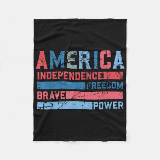 Retro Freedom Brave Independence Power 4. Juli Fleecedecke