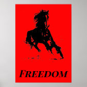 Retro Freedom Red Black Pop Reiten Poster (Vorne)