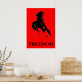 Retro Freedom Red Black Pop Reiten Poster (Küche)