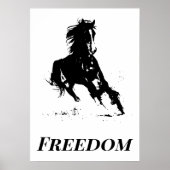 Retro Freedom Schwarz-weißer Pop Reiten Poster (Vorne)