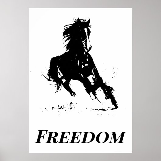 Retro Freedom Schwarz-weißer Pop Reiten Poster (Vorne)
