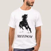 Retro Freedom Schwarz-weißer Pop Reiten T-Shirt (Vorderseite)