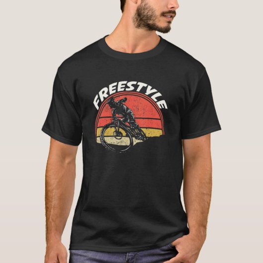 Retro Freestyle Cyclist Bmx Rider Biker Bmx T-Shirt (Vorderseite)