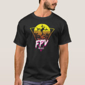 Retro Freestyle FPV Racing Drone Pilot Acro Quadco T-Shirt (Vorderseite)