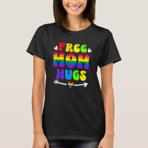 Retro Freie Mama Hugs Rainbow LGBT Lesbian Gay Tra T-Shirt