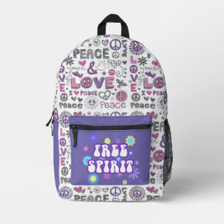 Retro-Freier Geist Bedruckter Rucksack