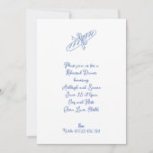 Retro French Blue Baguette Probe Dinner Einladung (Vorderseite)