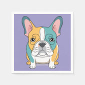 Retro French Bulldog Napkins Serviette (Vorderseite)