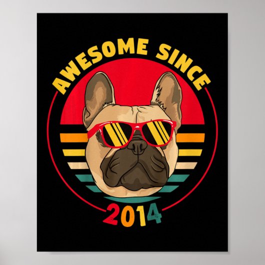 Retro French Bulldog Phantastisch seit 20 Jahren Poster (Vorne)