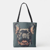 Retro French Bulldog Tote Bag Tasche (Rückseite)