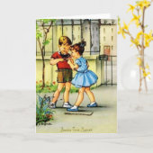 Retro French Mother Birthday Greeting Card Karte (Gelbe Blume)