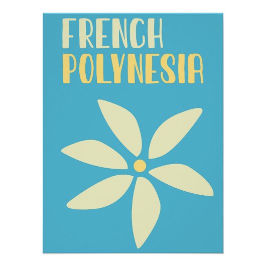 Retro French Polynesia Travel Preppy Poster (Vorderseite)