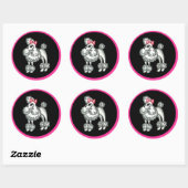 Retro French Poodle Stickers (Blatt)