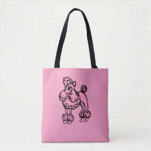 Retro French Poodle Tote Bag Tasche
