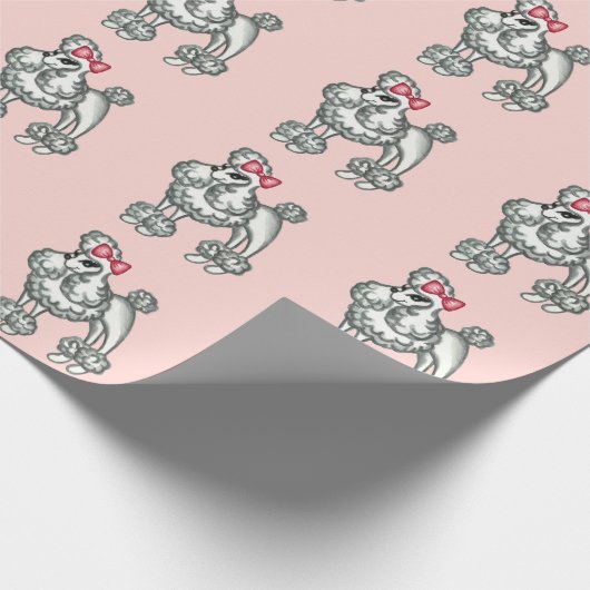 Retro French Poodle Wrapping Paper Geschenkpapier (Ecke)