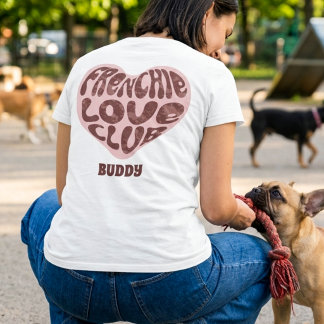 Retro Frenchie Love Club Maßgeschneidertes Hundena T-Shirt