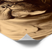 Retro Frenchie Sepia Poster (Ecke)