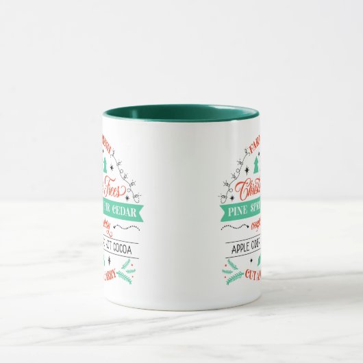 Retro Fresh Cut Christmas Trees Werbung Tasse (Zentrum)