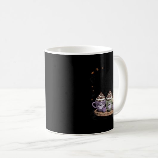 Retro Freshly Boo'd Coffee Lovers Boujee Ghost Hal Kaffeetasse (VorderseiteRechts)